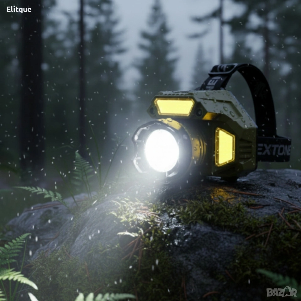 Акумулаторен LED челник HX-917S със сензор за движение, Type-C зареждане и батерия 18650, снимка 1