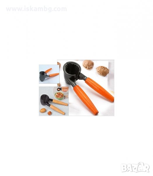 МЕТАЛНА ОРЕХОТРОШАЧКА С ДЪРВЕНИ ДРЪЖКИ ЛЕШНИКОТРОШАЧКА ОТВАРАЧКА - код 1427, снимка 1