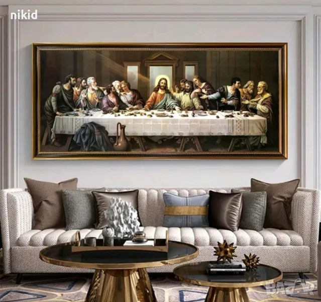 Тайната Вечеря картина платно канва пано, снимка 1