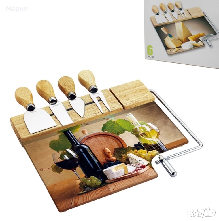 Комплект ножове за сирена с дъска, снимка 1