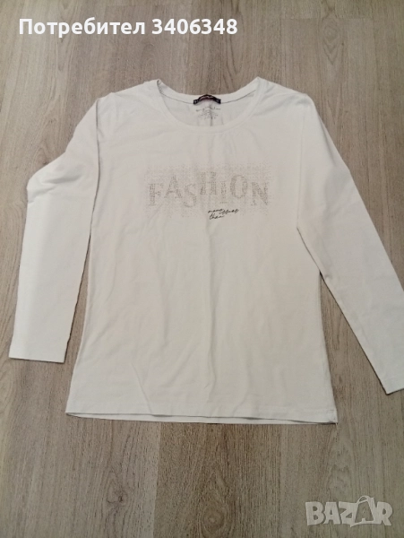 Бяла блуза, памучно трико., снимка 1