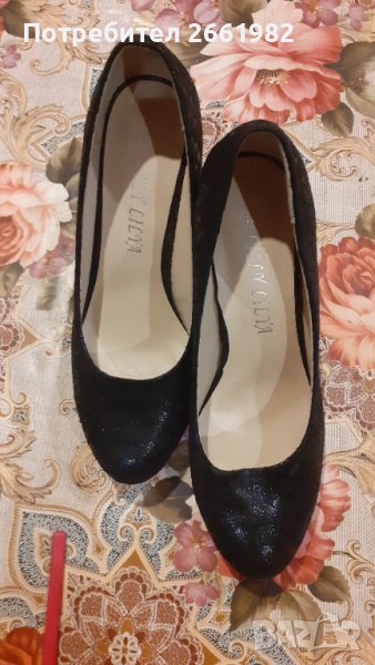 Черни обувки на висок ток - черни токчета🌺, снимка 1