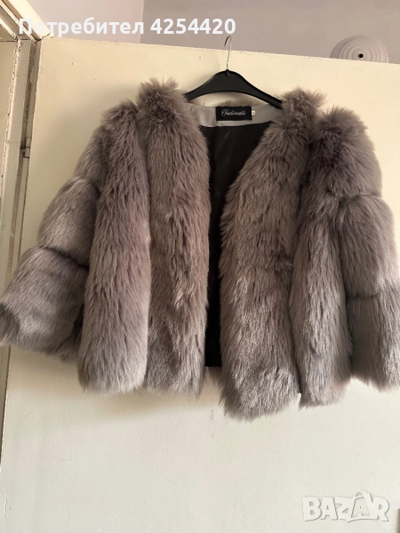 Палтенце с еко косъм, снимка 1