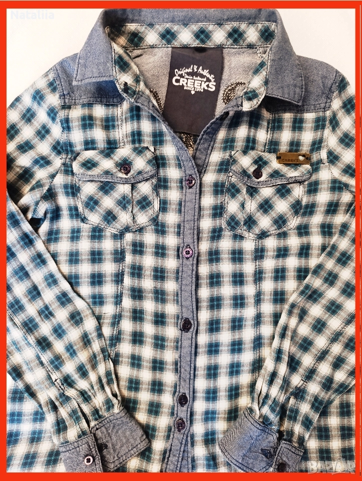 илна риза в каре „Greeks“ – 10 г / 140 см, снимка 1