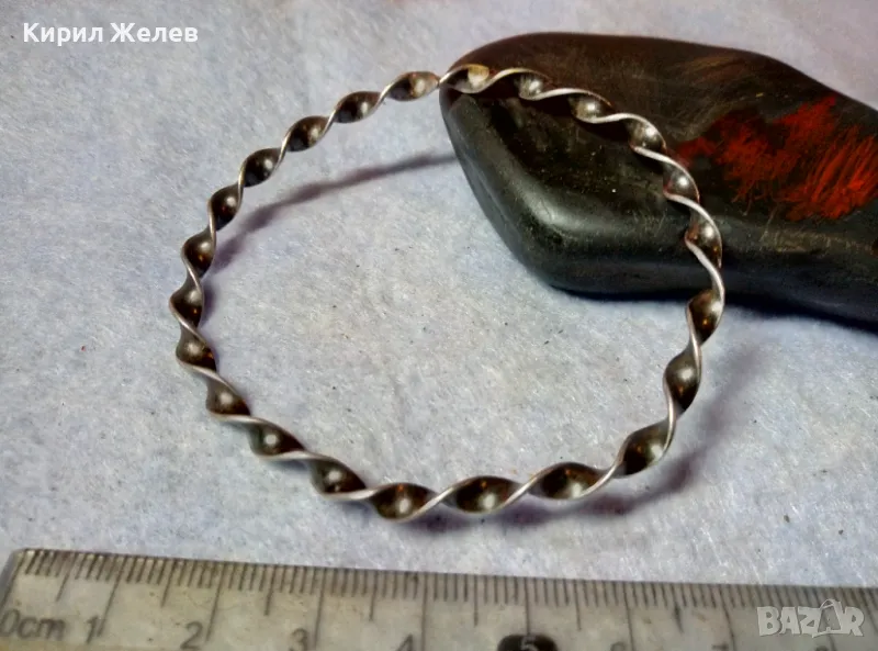 СТАРИННА СРЕБЪРНА ГРИВНА МНОГО ВИСОКА ПРОБА СРЕБРО ПАТИНА РЕТРО ПЛЕТКА РЪЧНА МАЙСТОРСКА РАБОТА 47972, снимка 1