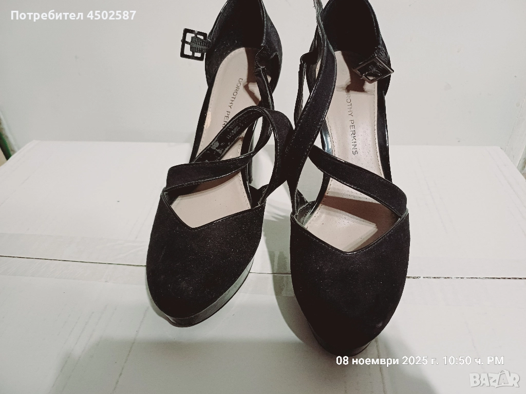 Черни обувки на висок ток, снимка 1