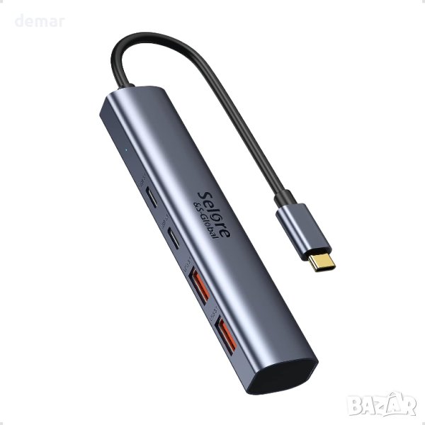 10Gbps USB C хъб, USB C към USB C/A, 4 порта (НЕ поддържа зареждане и монитор), снимка 1
