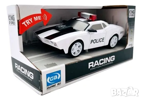 Полицейска кола със звук и светлина, мащаб 1:28, снимка 1