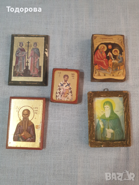 Лот 4- стари домашни икони -  5 броя, снимка 1