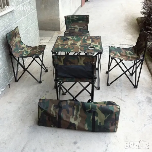 Преносим туристически комплект 6в1 - сак със сгъваема маса и 4 стола, Кафуфалжни , снимка 1