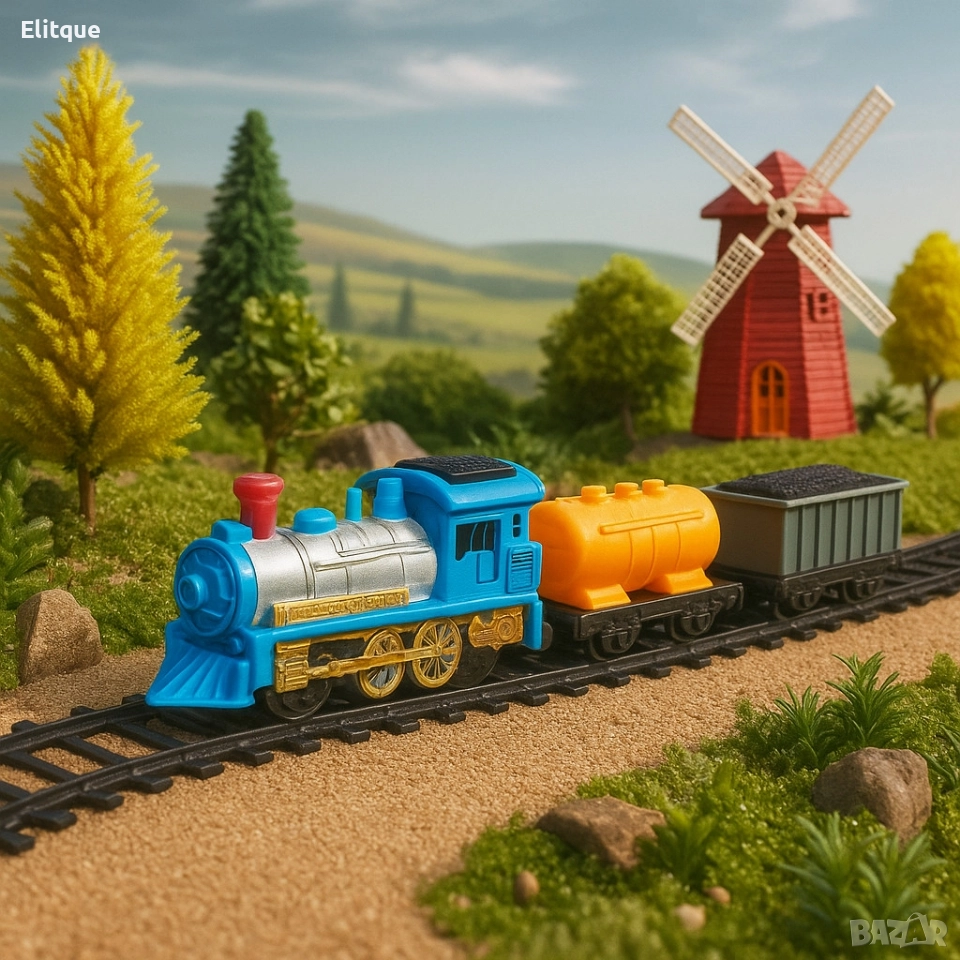 Влакче с релси – Арт класически комплект "Train Track" - 13 части, снимка 1