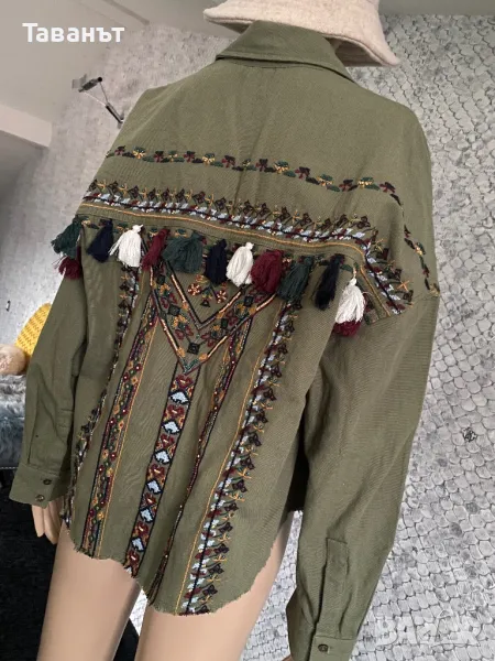 Страхотна риза с бродерии Zara, снимка 1