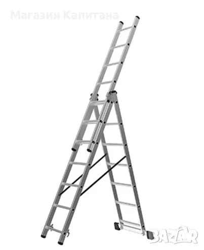 Стълба трираменна 3х6 стъпала 4,96. раб. височ., снимка 1