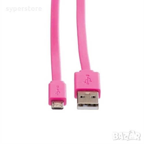 Кабел USB-A към Micro USB-B 2.0 Roline 11.02.8762 Розов 1м, USB-A to Micro USB-B M/M, снимка 1