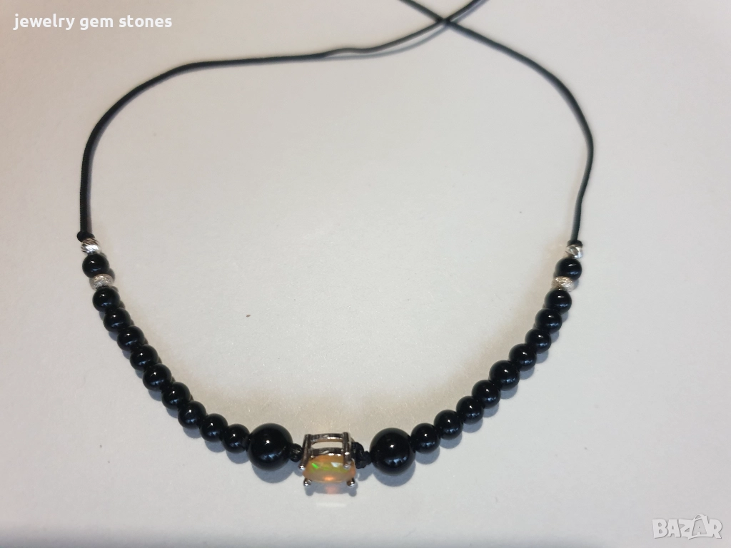  Дамска гривна с естествен етиопски опал 0.50 ct, снимка 1