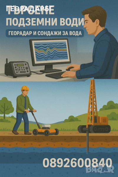 Търсене на вода с георадар, и багети., снимка 1