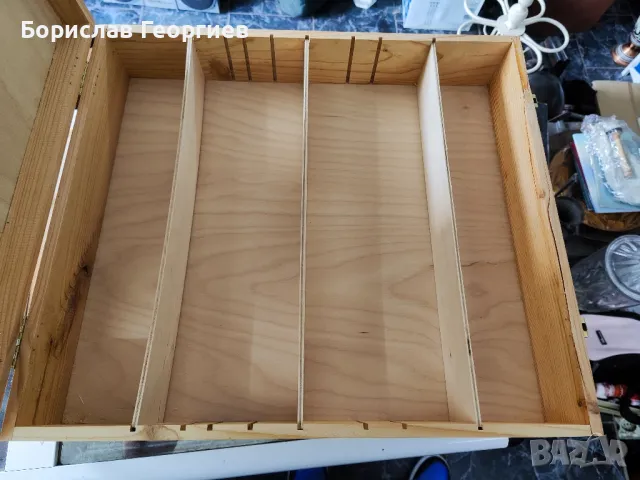 Голяма дървена кутия с отделения, снимка 3 - Колекции - 50269119