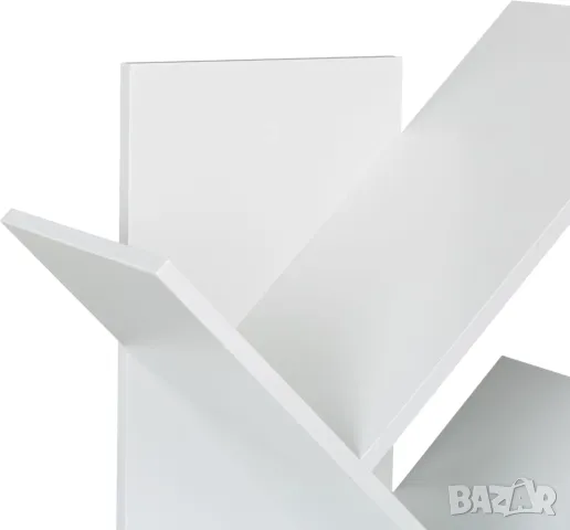 Дървена библиотека за книги тип дърво 9 рафта + чекмедже, бял, венге, снимка 12 - Етажерки - 49723979