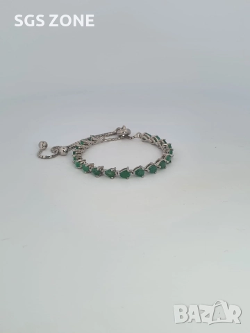 Тенис гривна с рубини, сапфири и изумруди, снимка 5 - Гривни - 52401623