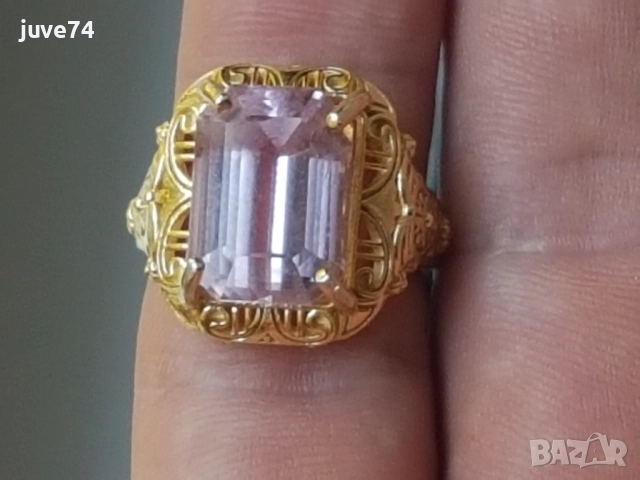 СРЕБЪРЕН ПРЪСТЕН С КУНЦИТ (АФГАНИСТАН) 11.54 кт.ФИЛИГРАН, снимка 6 - Пръстени - 51520200