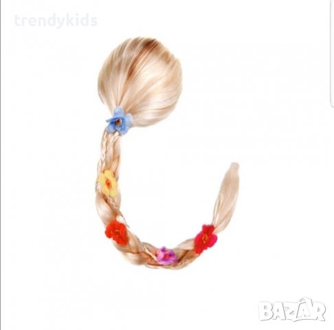 Разкошна рокля на Рапунцел! Аксесоари- перука, плитка, кринолин, ръкавици, пантофки, колие., снимка 5 - Детски рокли и поли - 36898753