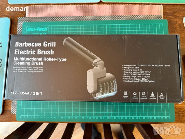 Електрическа безжична четка за грил Accwork, сменяеми глави, 3 скорости и регулируем ъгъл, снимка 8 - Барбекюта - 54227130