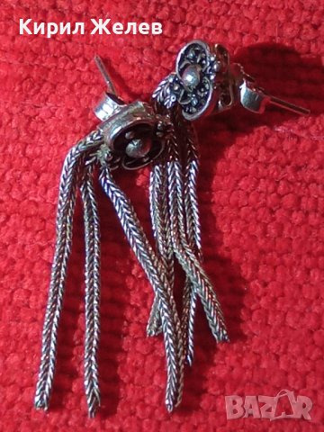 СТИЛНО РЕТРО ОРНАМЕНТИРАНИ АР НУВО СРЕБЪРНИ ОБЕЦИ СРЕБРО 925 МАЙСТОРСКА БИЖУТЕРСКА ИЗРАБОТКА 30782, снимка 18 - Обеци - 40552650