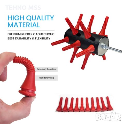 Гумени Пръсти, Палци, Тампони за машина за скубане на пера PROFI A C1907/К-кт 10 броя, снимка 3 - За птици - 42523371