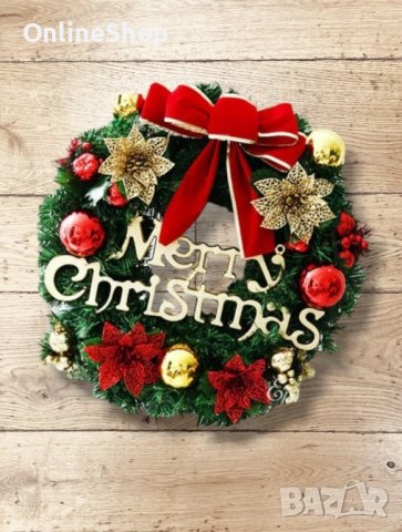 Коледен венец Merry Christmas , снимка 1 - Декорация за дома - 42895531