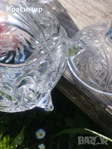 Кристална захарница или бонбониера Диаметър 11,5 см Височина 16 см , снимка 5 - Други - 47381656