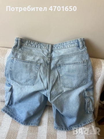 ZARA Мъжки карго шорти от деним – светлосини, снимка 2 - Къси панталони - 55817584