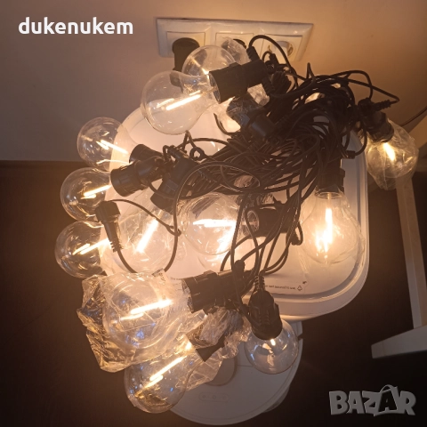 Външни LED лампички 20.5 м, 20 крушки, 8 режима, топла светлина, снимка 11 - Лед осветление - 52811586