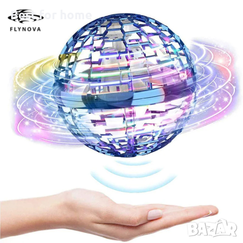 LED летяща топка Flynova Pro, Акумулаторна с USB, Червена Синя