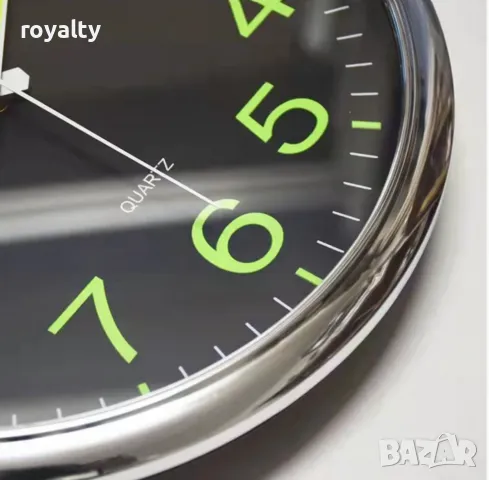 Светещ часовник за стена (Безшумен режим), снимка 3 - Стенни часовници - 49305365