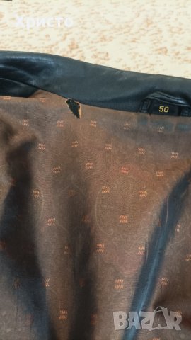 Мъжко яке естествена кожа - размер 50-ти / тип мото рокерия, снимка 4 - Якета - 39810343