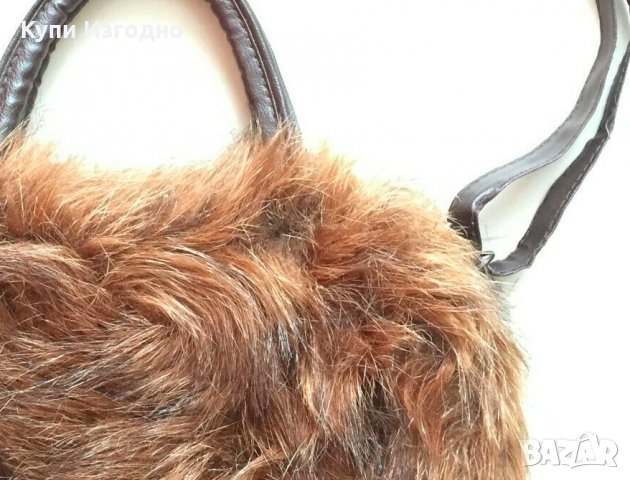 Пухкава Рошава Дамска Чанта Дълга Дръжка През Рамо Еко Веган Чанта, снимка 3 - Чанти - 26872895