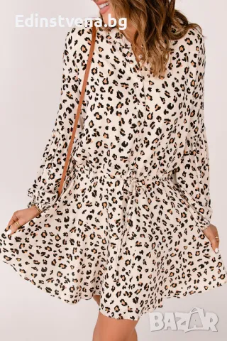 Дамска рокля с леопардов десен, снимка 1