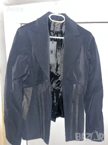 Елегантно дамско сако Elisabetta Franchi – Черна еко кожа