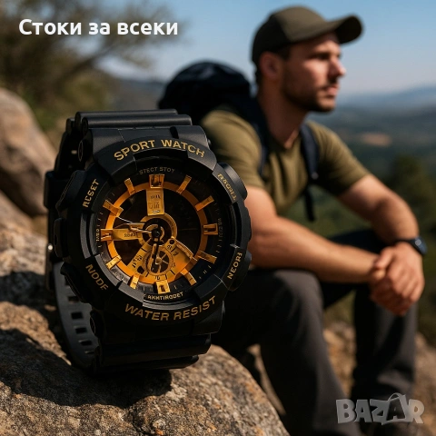 Мъжки мултифункционален часовник - Спортен, водоустойчив и удароустойчив, снимка 3 - Мъжки - 53257826