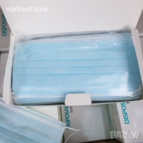 Медицински Еднократни Трислойни Предпазни Маски За Лице, снимка 5 - Медицински консумативи - 29417701