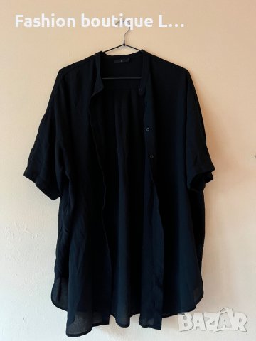 Черна ефирна риза с къс ръкав 42 размер 🖤