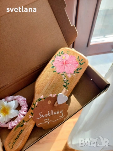 Ръчно рисувани четки за коса, снимка 8 - Подаръци за жени - 53785399