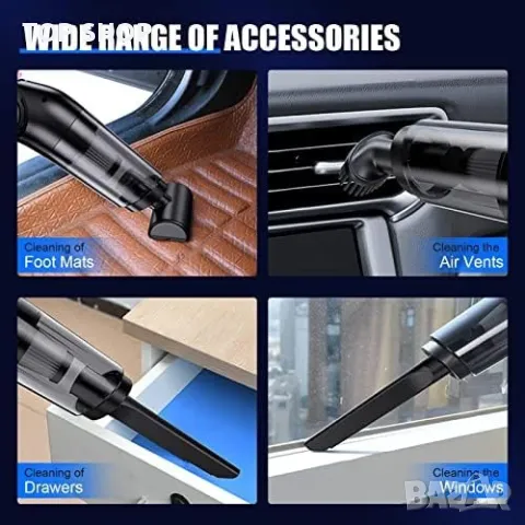 Нова Безжична Ръчна Прахосмукачка 120W За Дома и Кола, снимка 5 - Други стоки за дома - 49693742