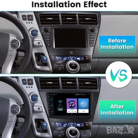 Мултимедия, за Toyota Prius V Plus Alpha, Двоен дин, Навигация, дисплей плеър екран, Android, PRIUS+, снимка 3 - Резервни части за телефони - 49832171