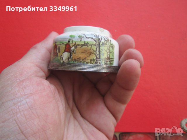 Английска порцеланова чаша със сребърен обков Порцелан, снимка 8 - Други ценни предмети - 36776640