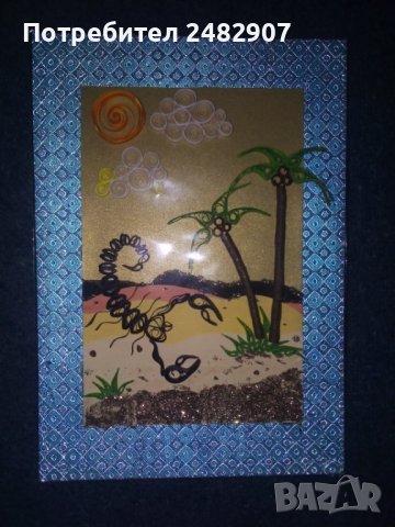 Ръчно изработена арт декорация "Скорпион" - квилинг картичка, снимка 7 - Други - 39798734