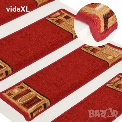 vidaXL Самозалепващи стелки за стъпала, 15 бр, 65x21x4 см, червени（SKU:326206）, снимка 2 - Градински мебели, декорация  - 48442520