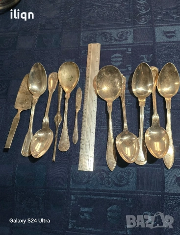 Посребрени прибори 0.700 Грама. Разгледайте и останалите ми обяви. , снимка 3 - Прибори за хранене, готвене и сервиране - 53285097