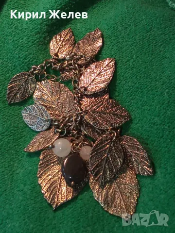 ЕФЕКТНА ЗЛАТИСТА ФЛОРАЛНА ВИНТИДЖ АРТ СТИЛ ГРИВНА 47449, снимка 13 - Гривни - 47336452