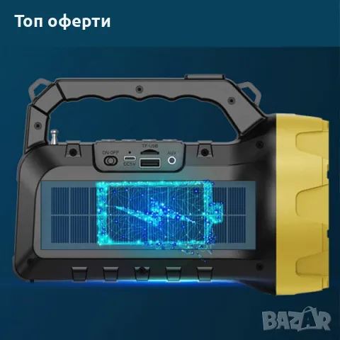 Мощен соларен LED фенер BDL-235 с вградено радио, слънчево зареждане, Bluetooth, BIDELLU, снимка 3 - Друга електроника - 48825097